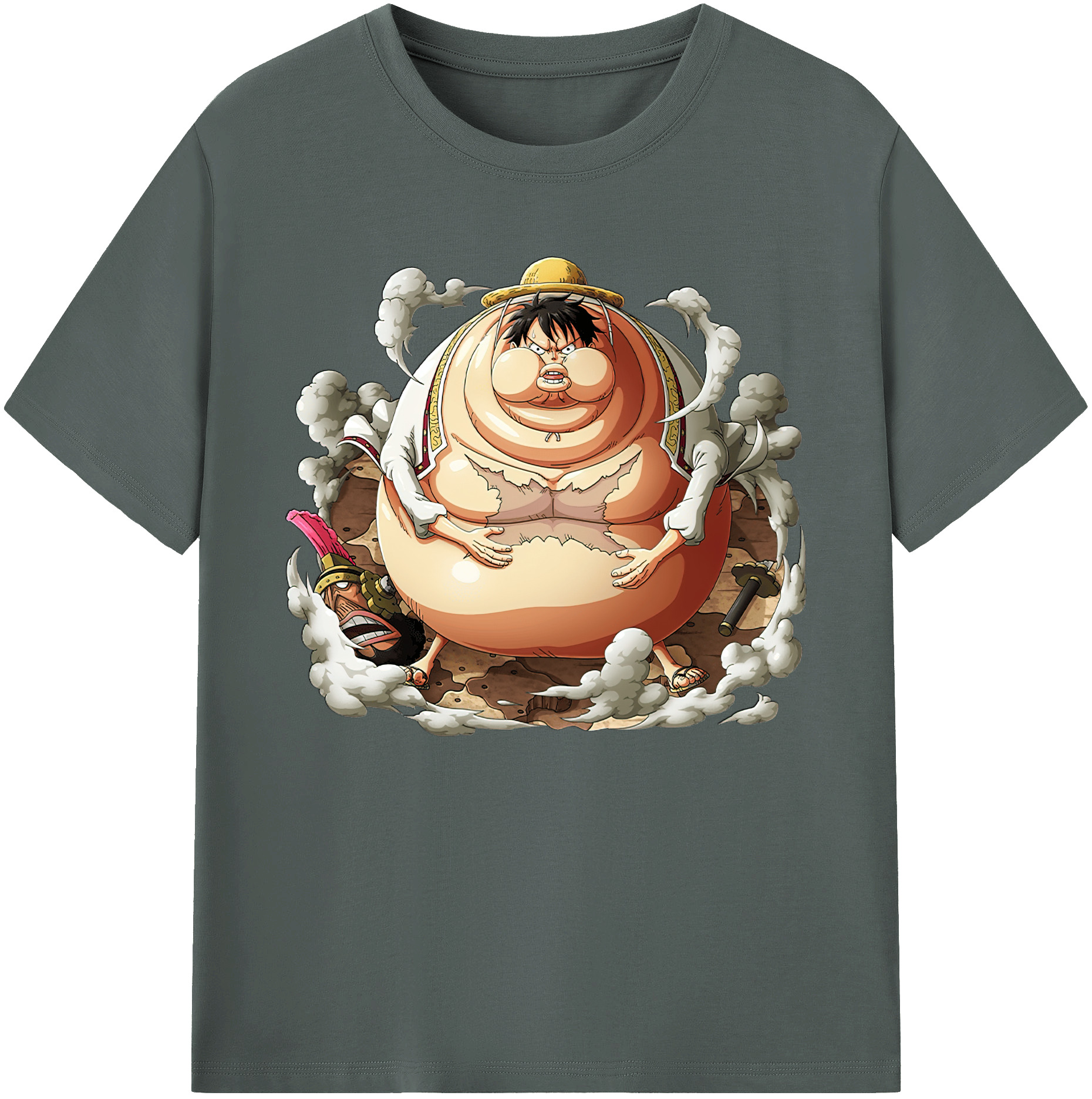 ワンピース モンキー・D・ルフィ ONE PIECE Monkey D. Luffy 綿100％ メンズ半袖Tシャツ｜肌触りやわらか＆通気性